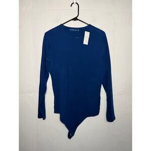 NEW Abercrombie & Fitch Womens Navy Blue Long Sleeve Bodysuit Size XL